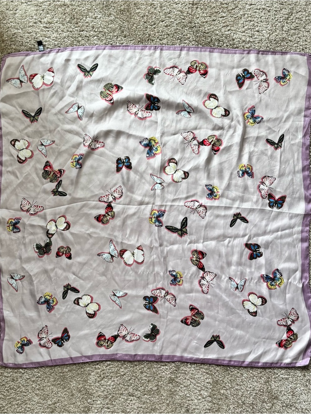 purple satin butterfly bandanna